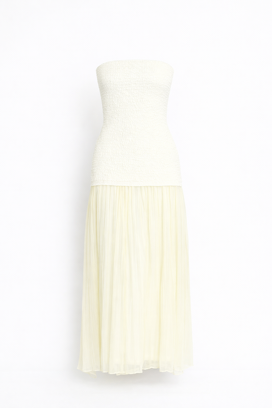 Capri Chiffon Pleated Bandeau Maxi Dress