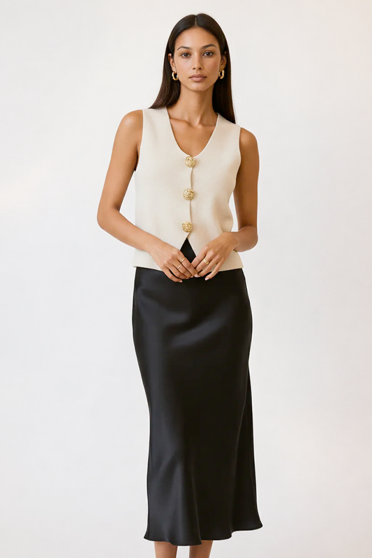 The Milano Satin Midi Skirt