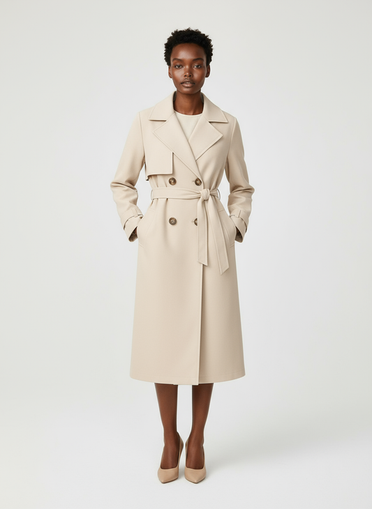 London Double Breasted Belted Trench Coat