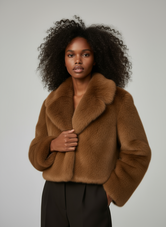 Elise Faux Fur Cropped Jacket