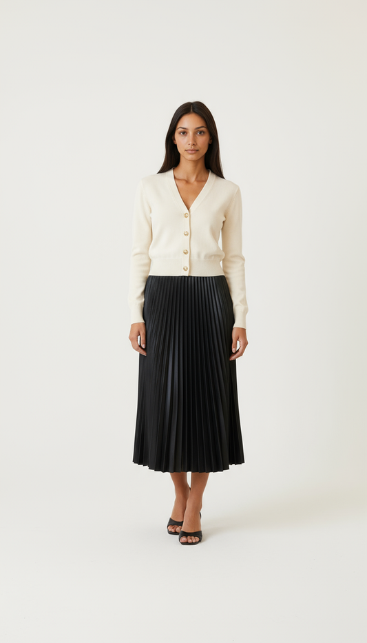 Siena Satin Pleated Maxi Skirt