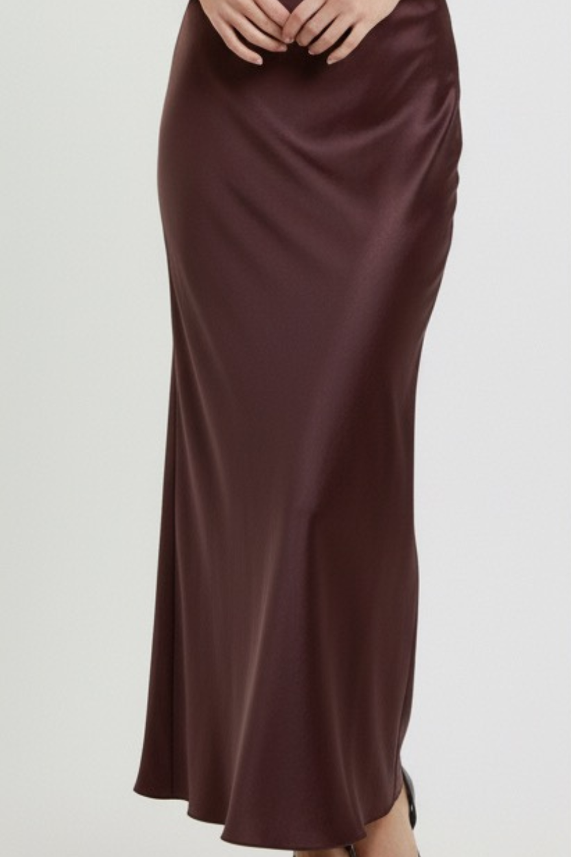 The Milano Satin Midi Skirt