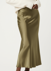 The Milano Satin Midi Skirt