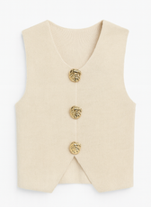 Valentina Gold Brooch Knitted Waistcoat