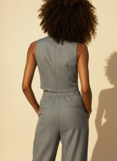 Milan Pinstripe Waistcoat & Trouser Suit Co-Ord