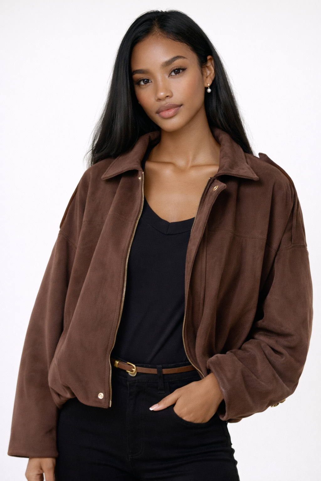 Florence Suedette Puffball Jacket