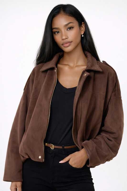 Florence Suedette Puffball Jacket