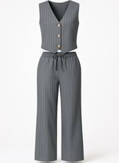 Milan Pinstripe Waistcoat & Trouser Suit Co-Ord