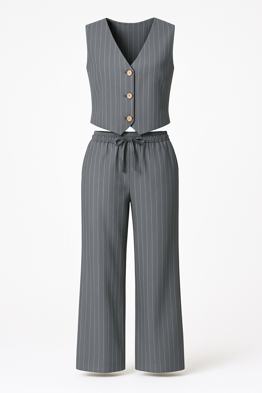 Milan Pinstripe Waistcoat & Trouser Suit Co-Ord