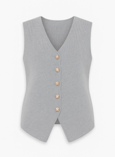 Noelle Gold Flower Button Knitted Waistcoat