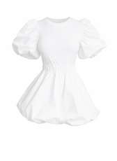 Milan Short Sleeve Puff Ball Dress