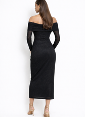 Santorini Embellished Mesh Bardot Midi Dress