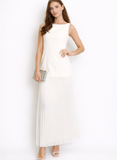 Milano Tailored Pleated Maxi Dress