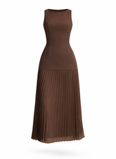 Milano Tailored Pleated Maxi Dress