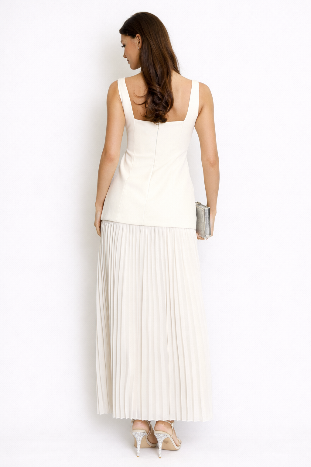 Milano Tailored Pleated Maxi Dress