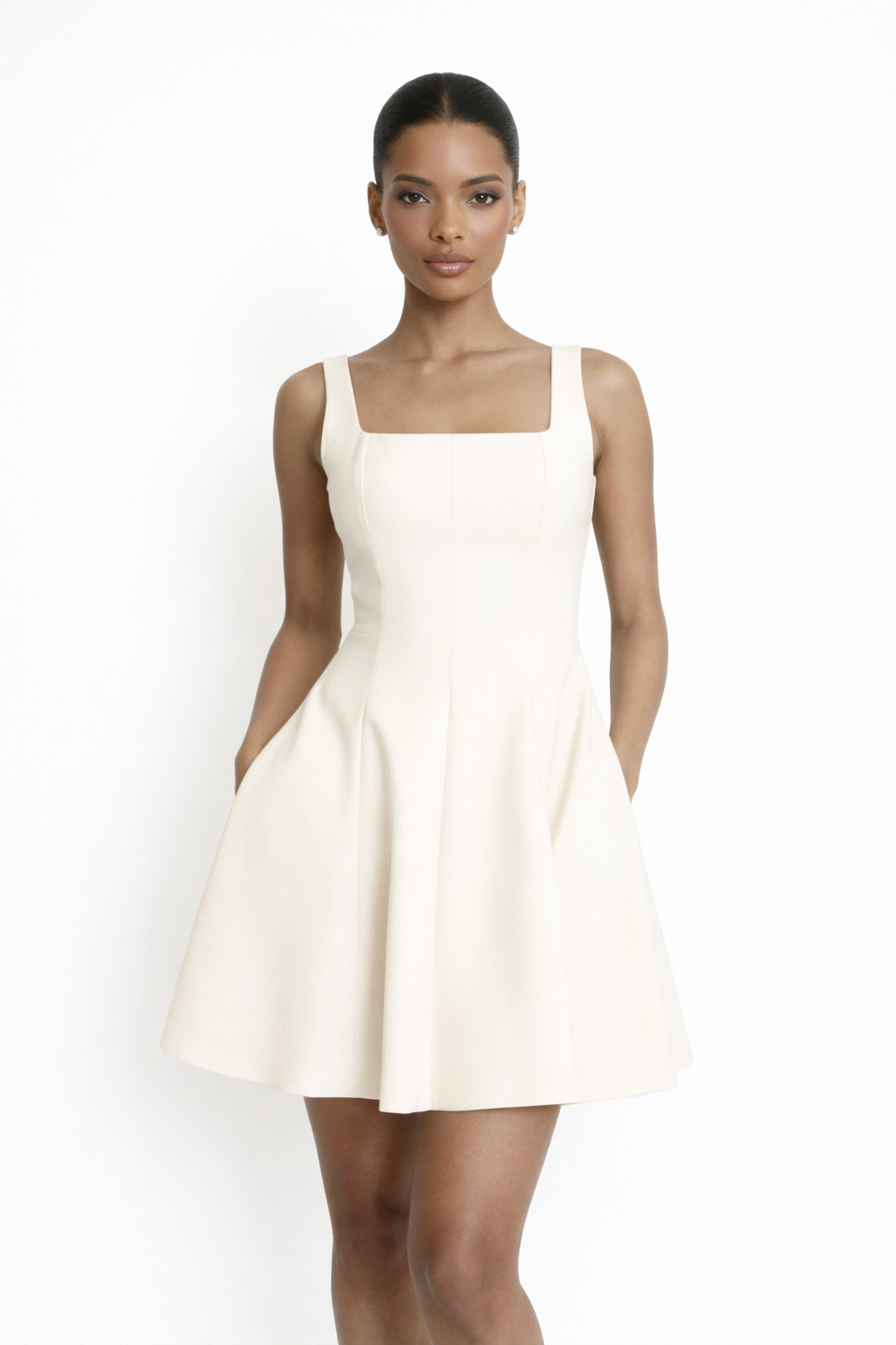 Blossom Square Neck Skater Mini Dress