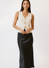 The Milano Satin Midi Skirt