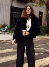 Milan Faux Fur Panelled Cropped Coat