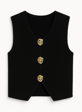 Valentina Gold Brooch Knitted Waistcoat