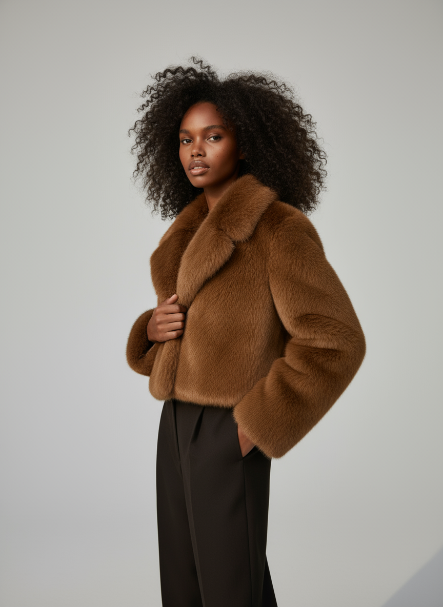 Elise Faux Fur Cropped Jacket