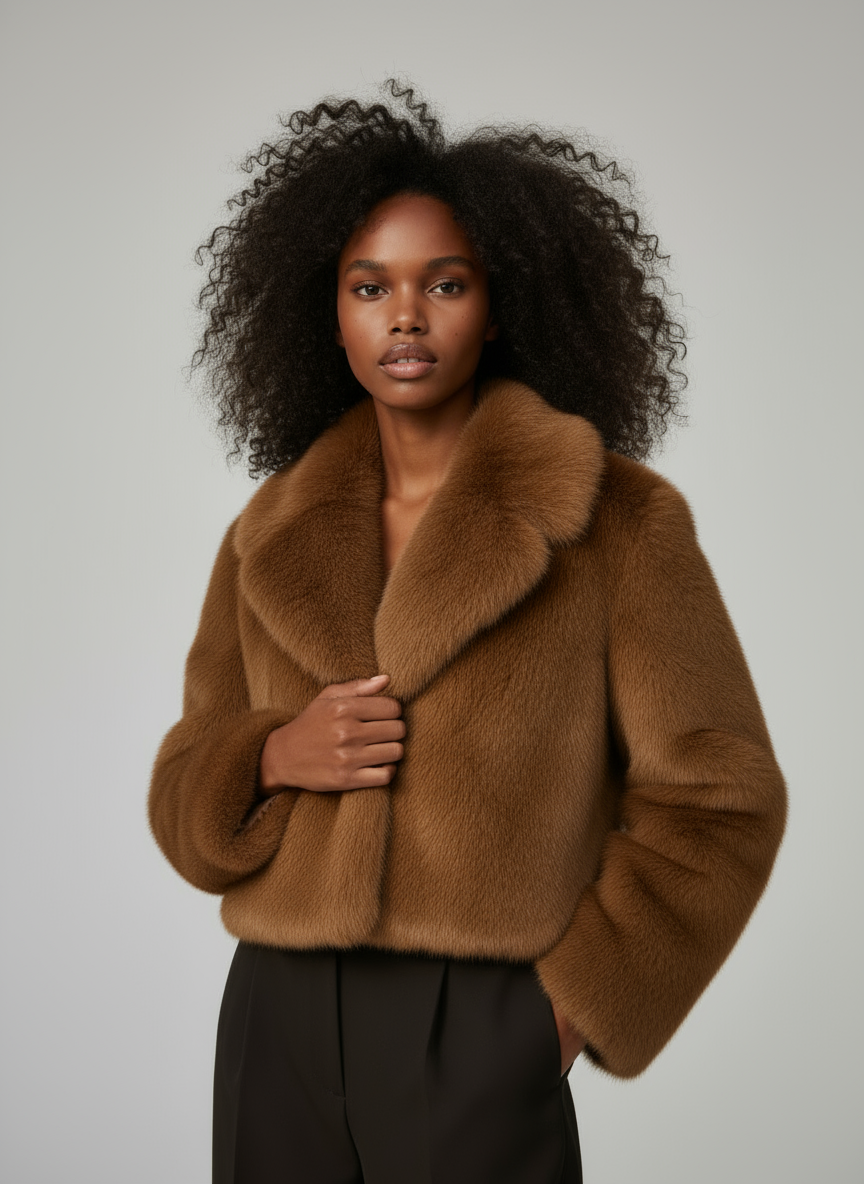 Elise Faux Fur Cropped Jacket