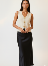 The Milano Satin Midi Skirt