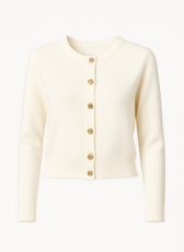 Alba Gold Brooch Button Knit Cardigan