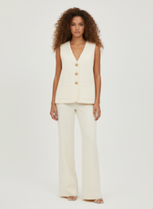Mila Gold Button Vest & Trouser Knit Set