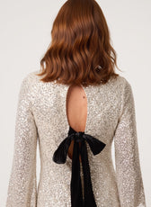 Noa Bow Back Sequin Mini Dress