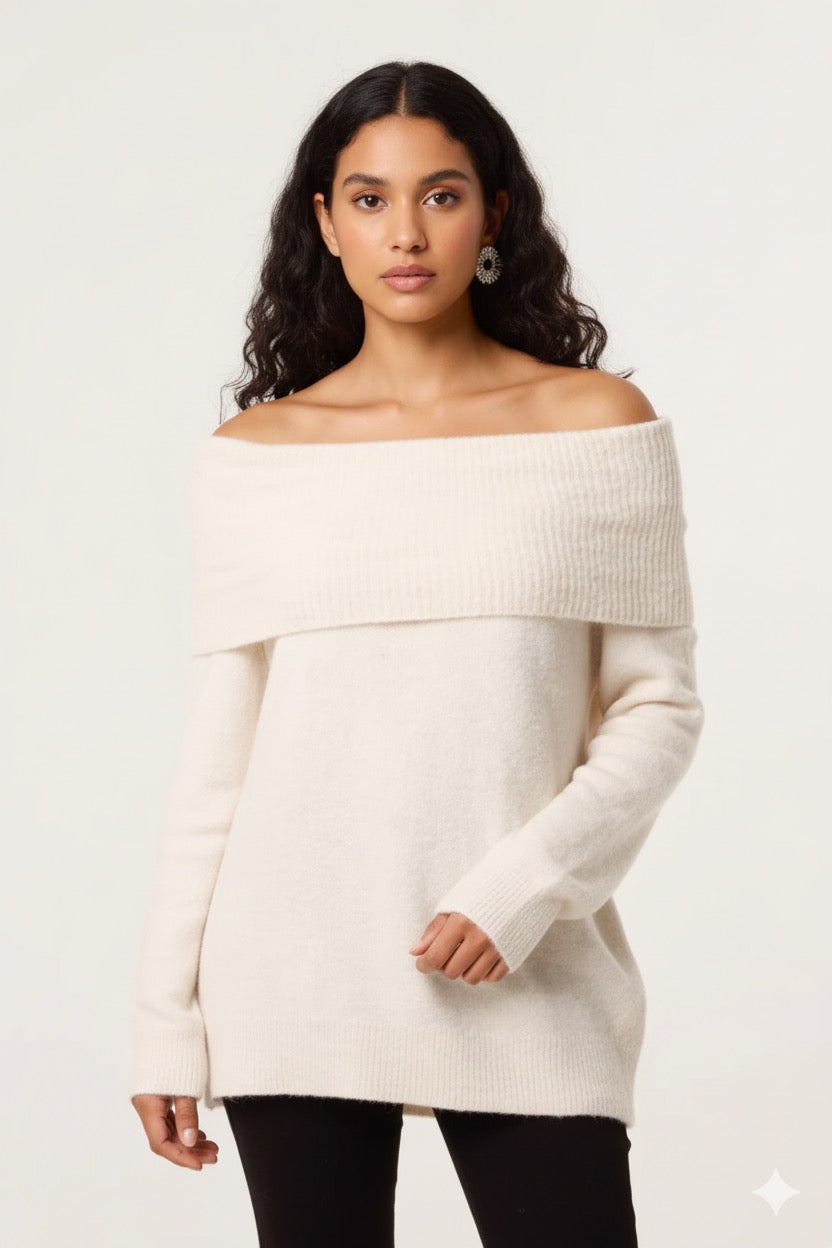 Siena Off The Shoulder Wool Blend Jumper