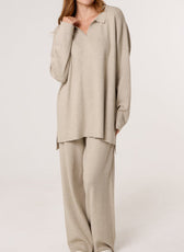 Rhea Open Collar Jumper & Trouser Knitted Set