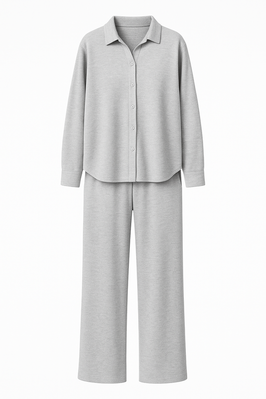 Rhea Open Collar Jumper & Trouser Knitted Set
