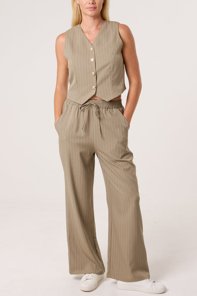 Milan Pinstripe Waistcoat & Trouser Suit Co-Ord