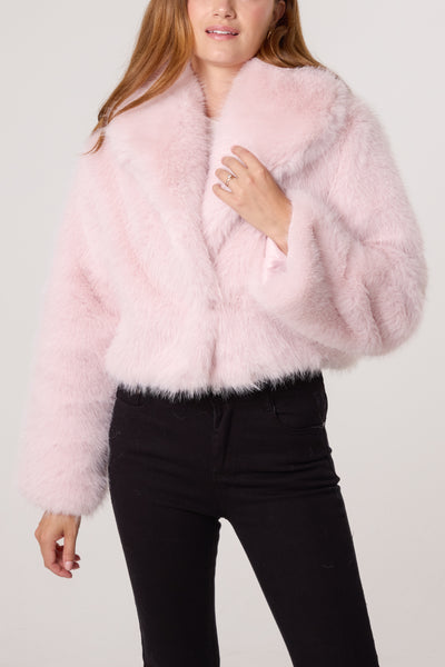 Elise Faux Fur Cropped Jacket
