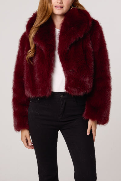 Elise Faux Fur Cropped Jacket