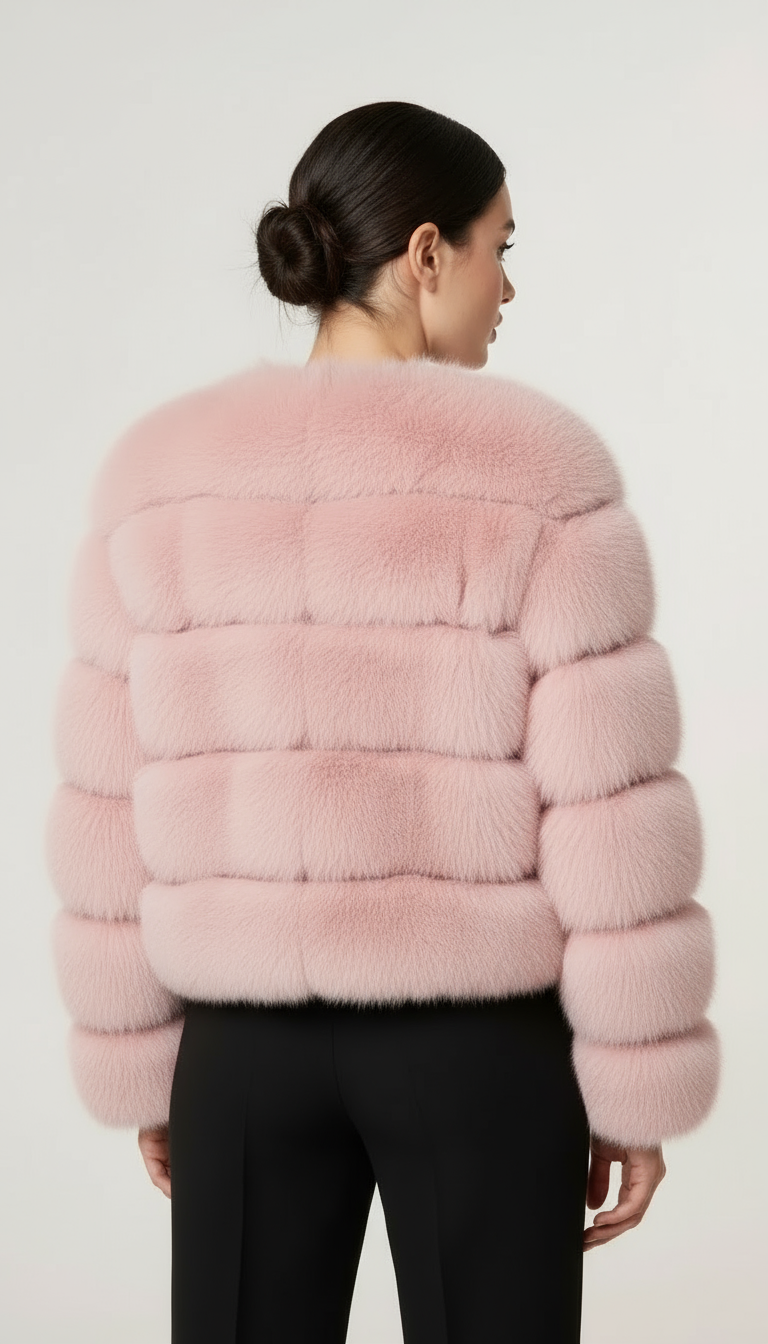 Milan Faux Fur Panelled Cropped Coat